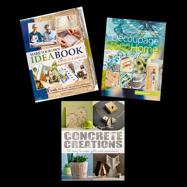 Search Press 3 X Crafting Books Decoupage Your Home Concrete Creations Make Your Own Idea Book
